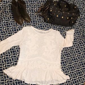 Adorable boho quilted embellished Loft tee shirt